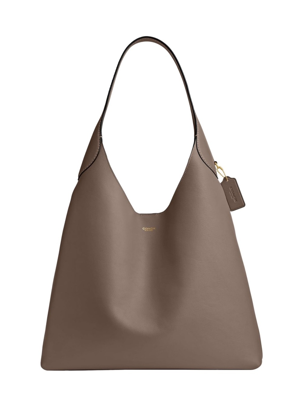 New Coach Leather Brooklyn 39 Shoulder Bag in Stone Gray